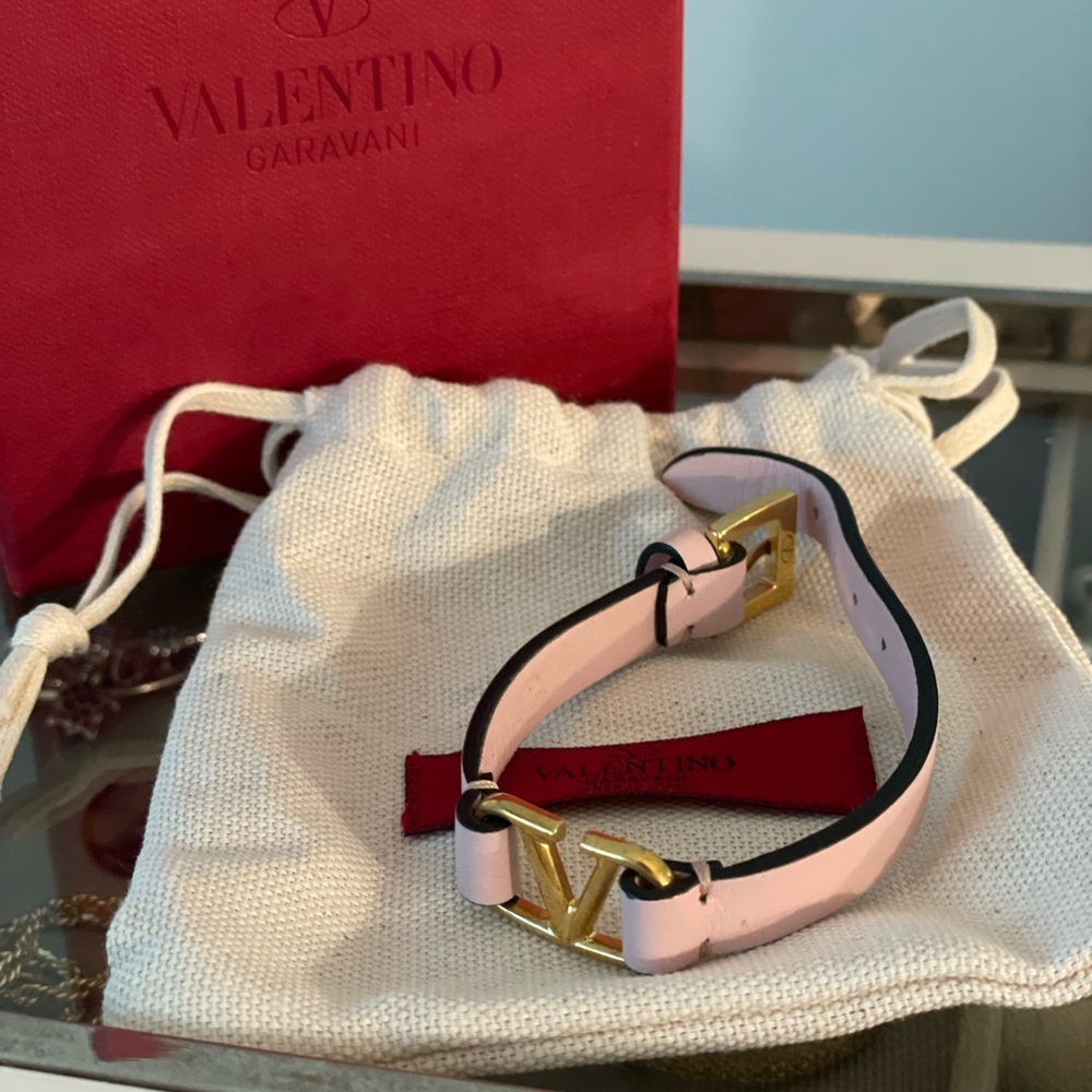 Pink Valentino Leather Bracelet